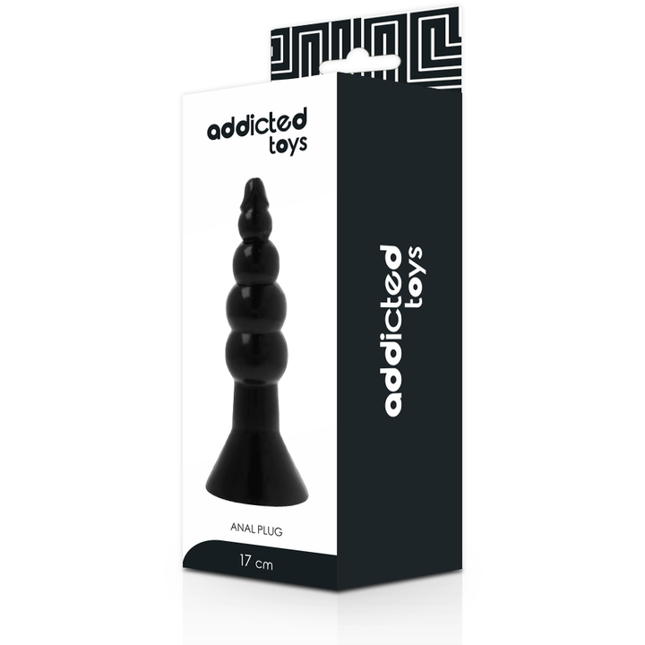 Addicted Toys Anal Plug 17 CM Black — Black · TPR