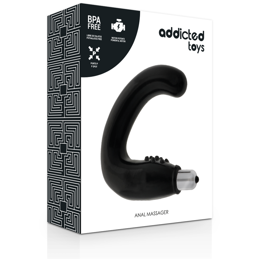 Addicted Toys Anal Massager Black — Black · TPR
