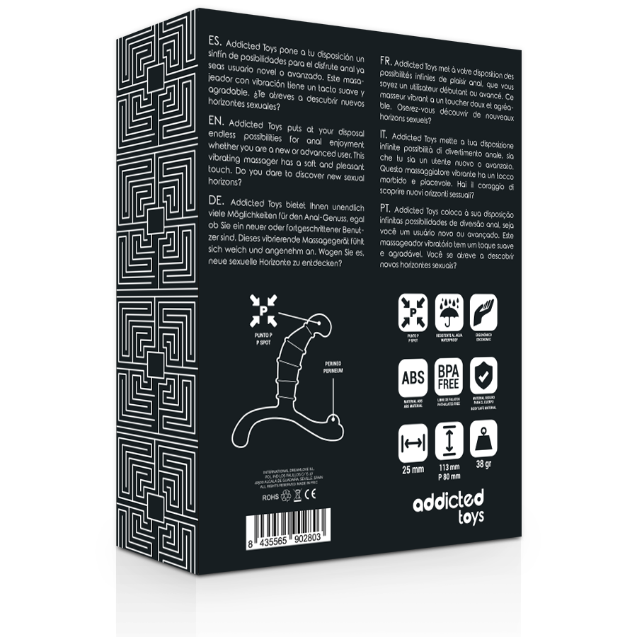 Addicted Toys Prostate Anal Pleasure Black — Black · TPR