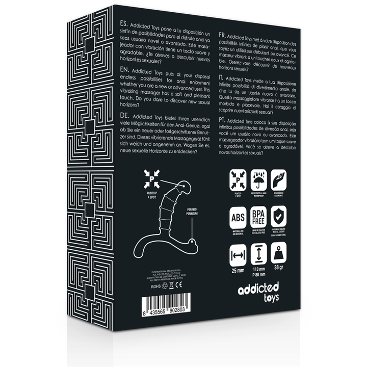 Addicted Toys Prostate Anal Pleasure Black — Black · TPR