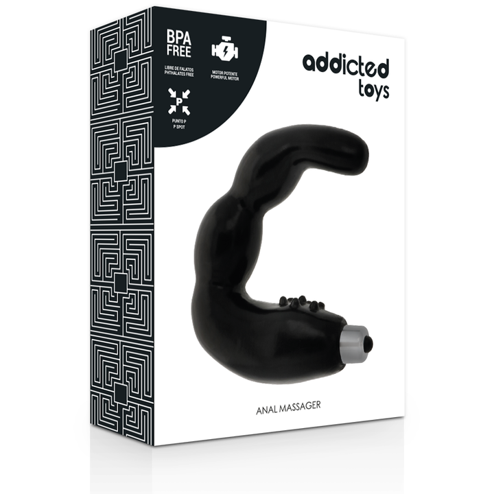 Addicted Toys Prostate Anal Massager Vibration — Black · TPR
