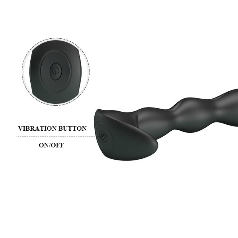 Pretty Love Anal Massager - 12 Vibration Modes — Black