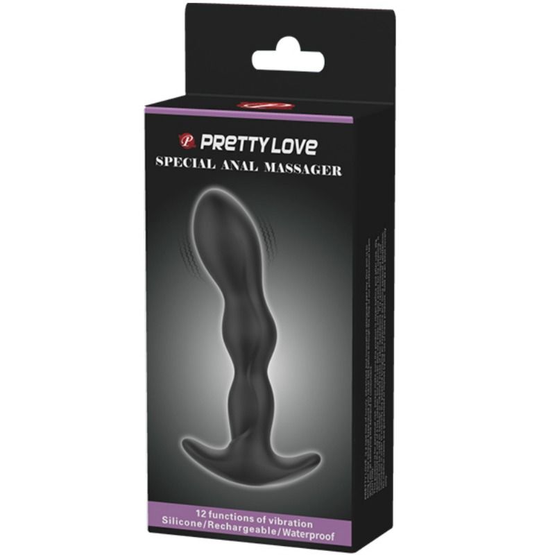Pretty Love Anal Massager - 12 Vibration Modes — Black