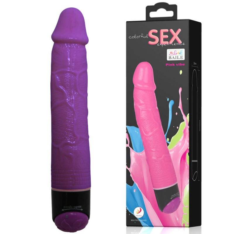 Baile - Colorful Sex Lilac Realistic Vibrator 23 CM — Purple TPR