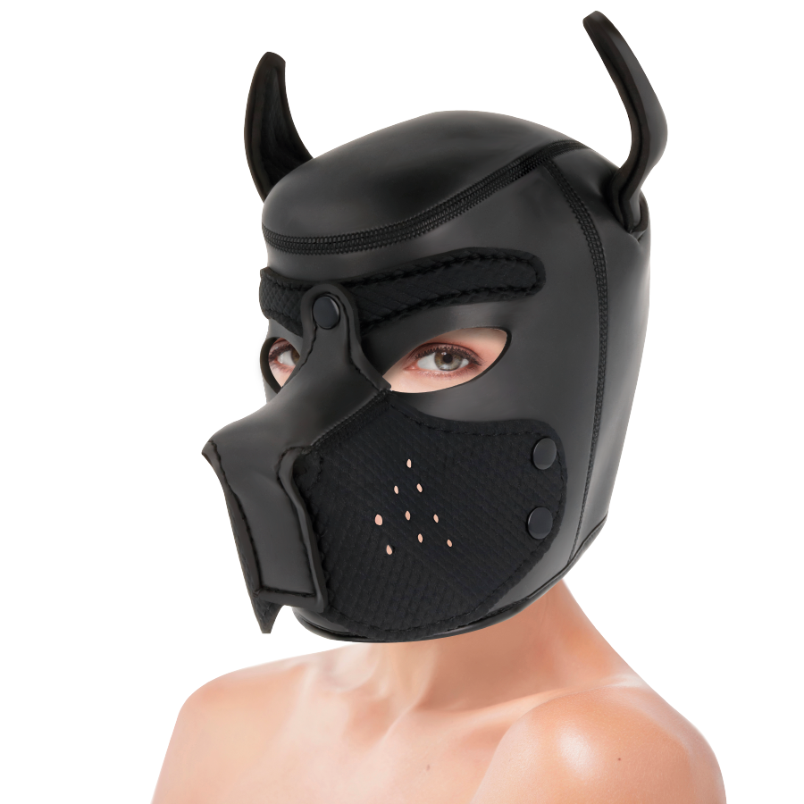 Darkness Neoprene - Dog Mask With Removable Muzzle M