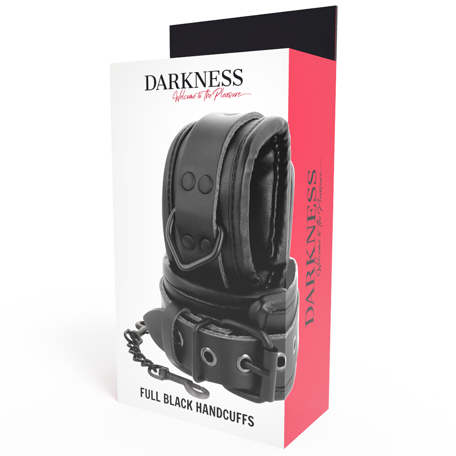 Darkness Adjustable - Black Leather Hands Handcuffs