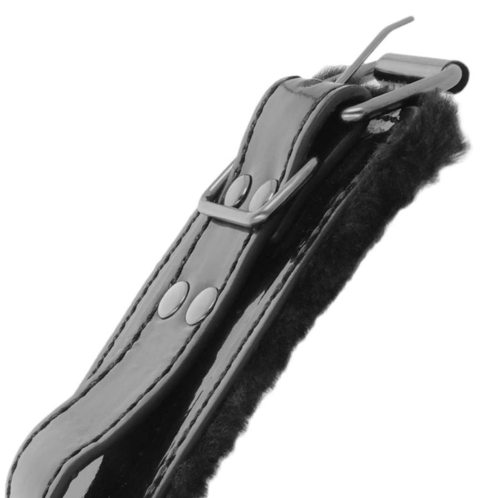 Darkness Adjustable - Black Leather Ankle Handcuffs With
