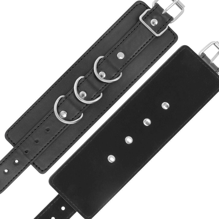 Darkness Black - Adjustable Leather Ankle Handcuffs