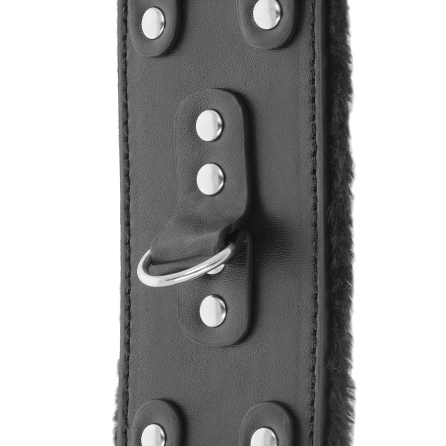 Darkness Black - Adjustable Leather Handcuffs With Lining