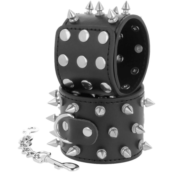 Darkness Skulls - And Bones Black Spiked Handcuffs