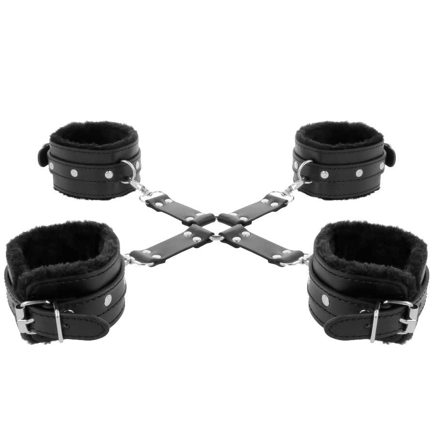 Darkness Leather - Handcuffs For Foot And Hands Black