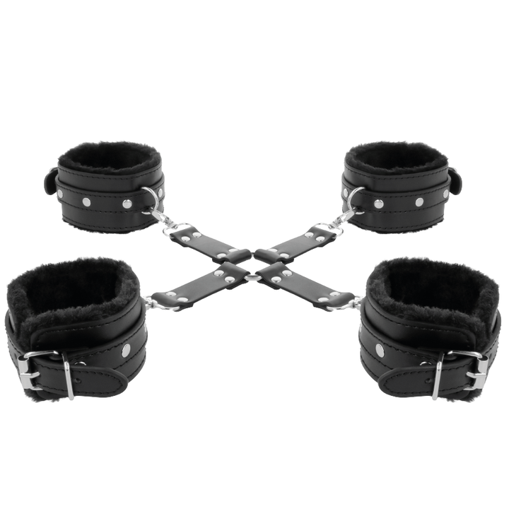 Darkness Leather - Handcuffs For Foot And Hands Black