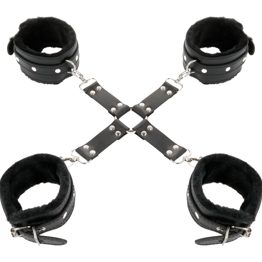 Darkness Leather - Handcuffs For Foot And Hands Black