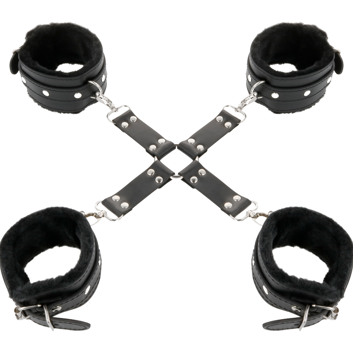 Darkness Leather - Handcuffs For Foot And Hands Black