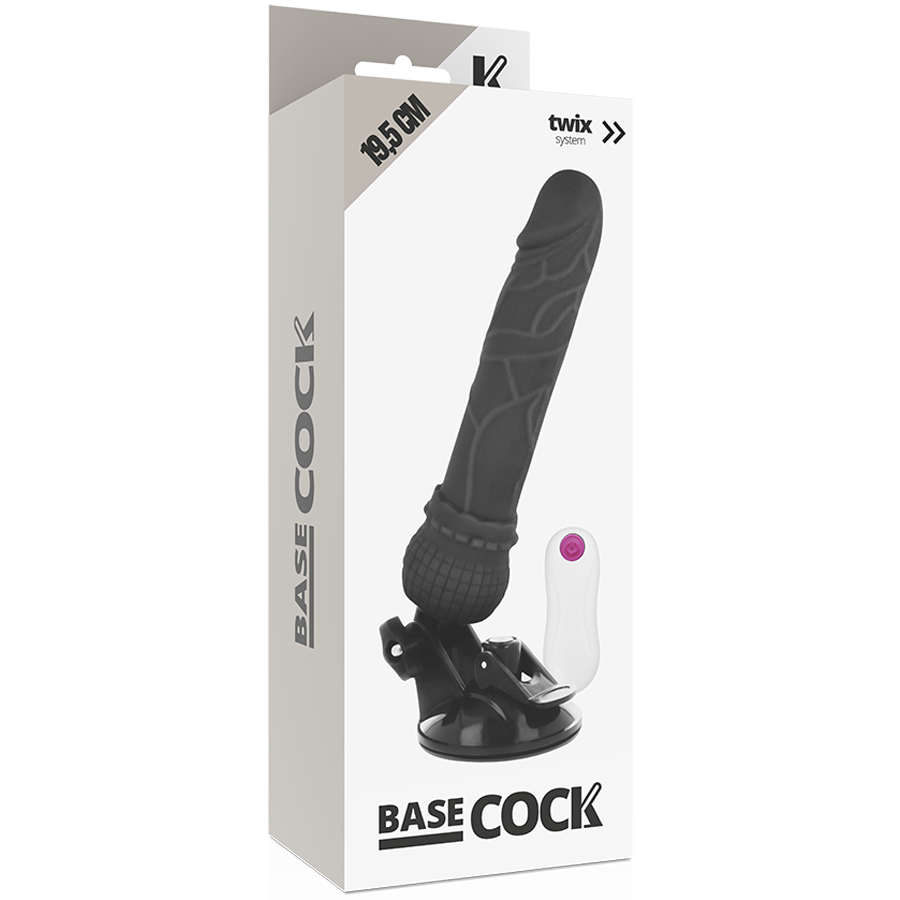 Basecock Realistic Vibrator Remote Control, Flesh 19.5 CM -O- 4 CM — Skin TPE