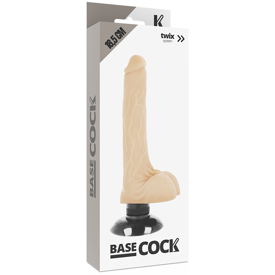 Basecock - Realistic Vibrator 2-1 Flesh 18.5 CM -O- 4 CM