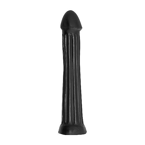 All Black Plug Dildo 31 CM — Black PVC