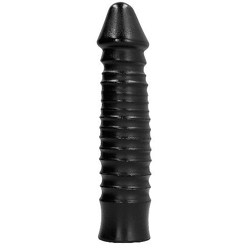 All Black Dildo 26 CM — Black PVC