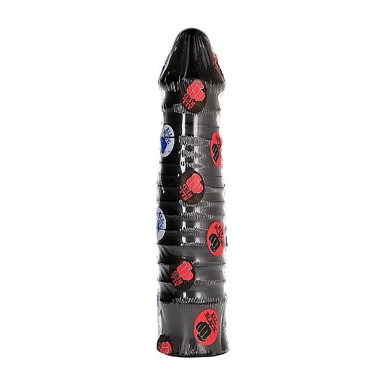 All Black Dildo 26 CM — Black PVC