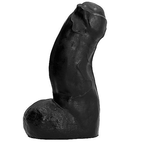 All Black Realistic Dong Black 17 CM — Black Silicone