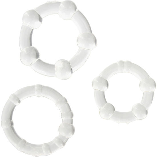 Seven Creations set of three transparent penis rings