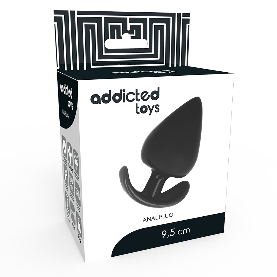 Addicted Toys Anal Plug 9.5 CM — Black · Silicone