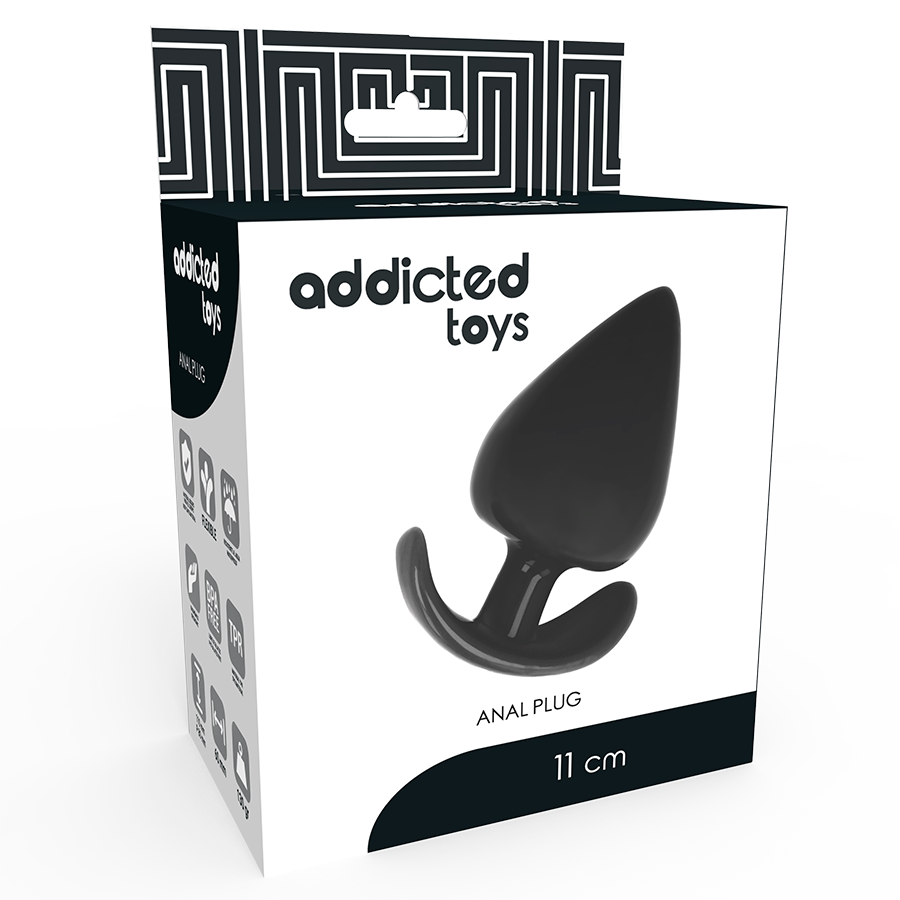 Addicted Toys Anal Plug 11 CM — Black · Silicone