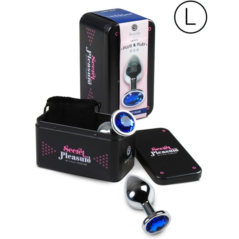 Secretplay Anal Plug Size L Blue — Blue metal