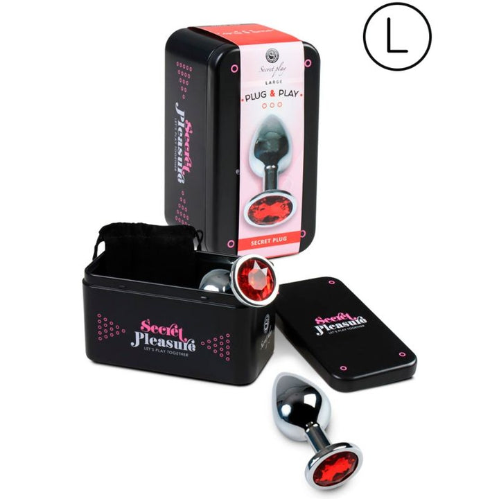 Secretplay Anal Plug Size L Red — Red metal