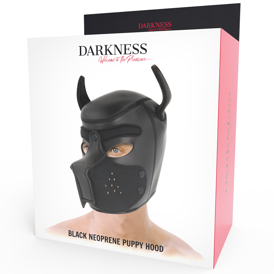 Darkness Neoprene - Dog Mask With Removable Muzzle L