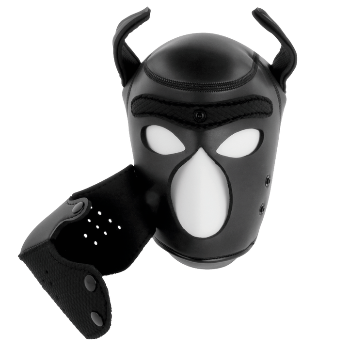 Darkness Neoprene - Dog Mask With Removable Muzzle L