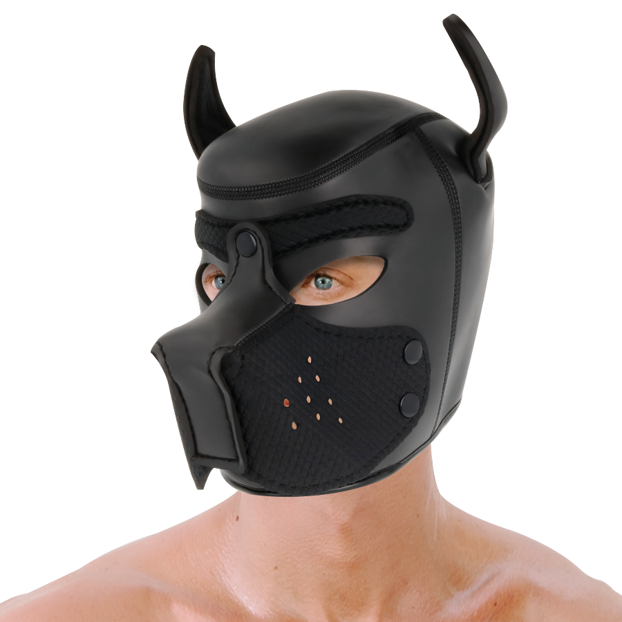 Darkness Neoprene - Dog Mask With Removable Muzzle L