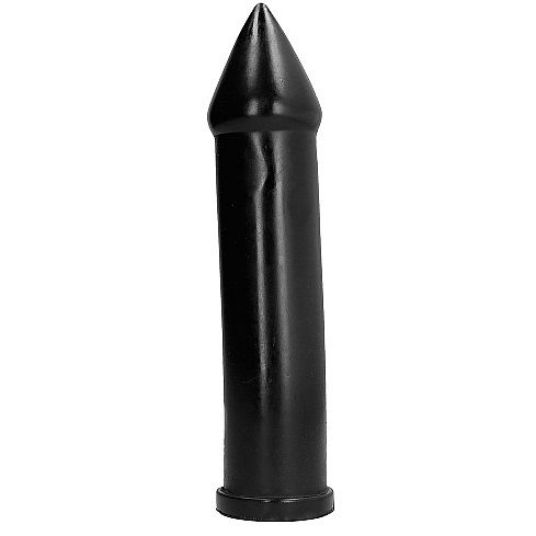 All Black Dildo 24 CM — Black PVC