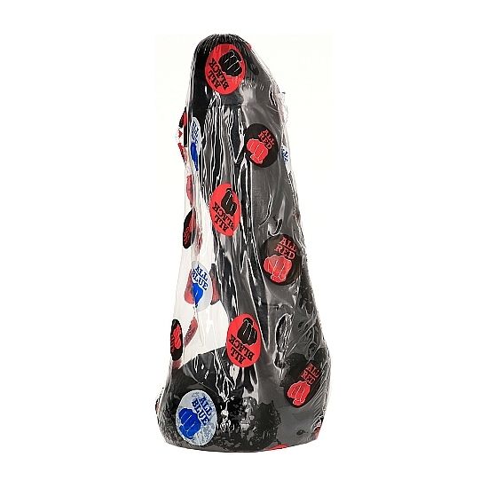 All Black Pene Realistic Anal 20 CM — Black PVC