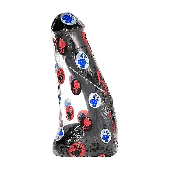 All Black Pene Realistic Anal 23 CM — Black PVC
