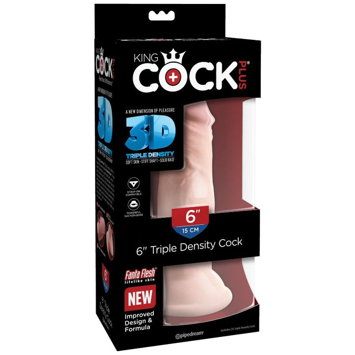 King Cock Triple Density Dildo 15 CM — Skin / PVC