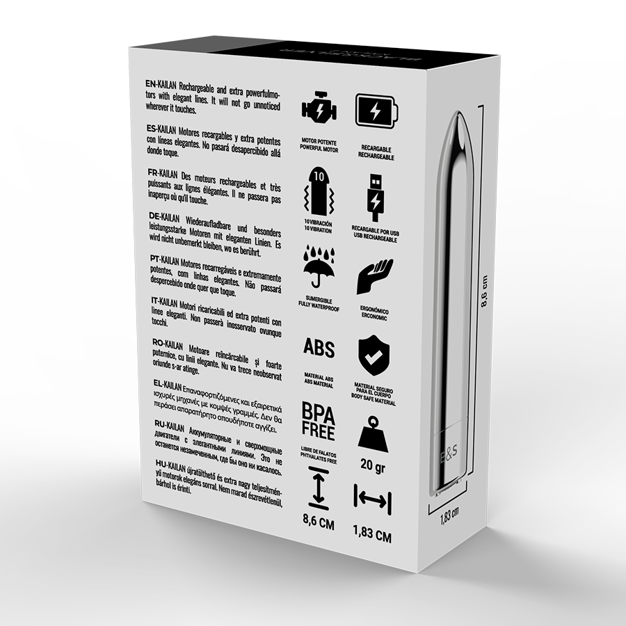 BLACK&amp;SILVER - Kailan 2 Silver Vibrating Magnetic Bullet