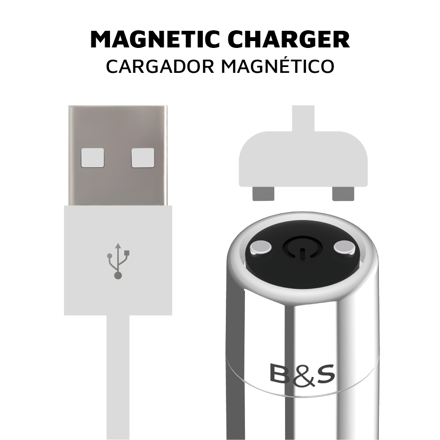 BLACK&amp;SILVER - Kailan 2 Silver Vibrating Magnetic Bullet