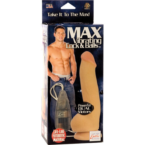 Calexotics Max Vibrating Cock And Balls — Skin, TPR