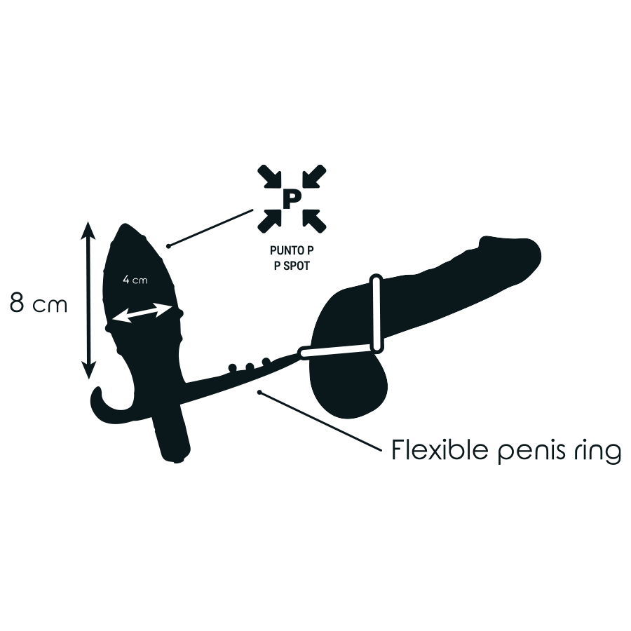 Addicted Toys Anal Plug With Double Black Ring — Black · TPR