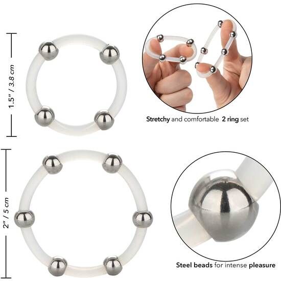Calexotics - Steel Beaded Silicone Ring Set