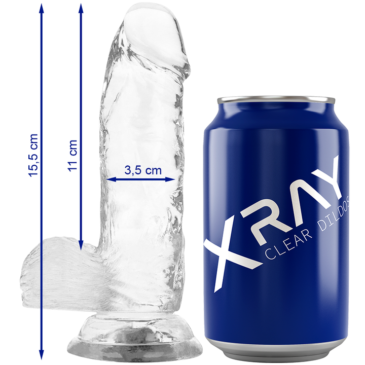 X Ray Clear Cock With Balls 15.5 CM -O- 3.5 CM — Clear Jelly