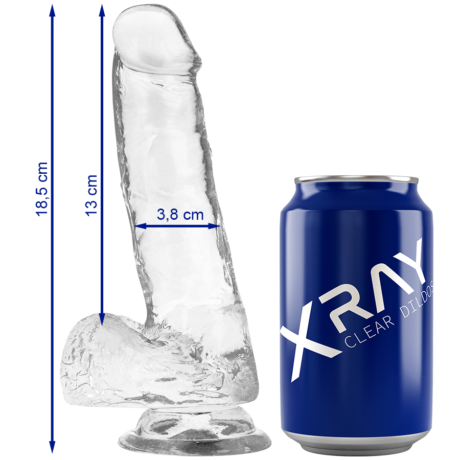 X Ray - Clear Cock With Balls 18.5 CM -O- 3.8 CM