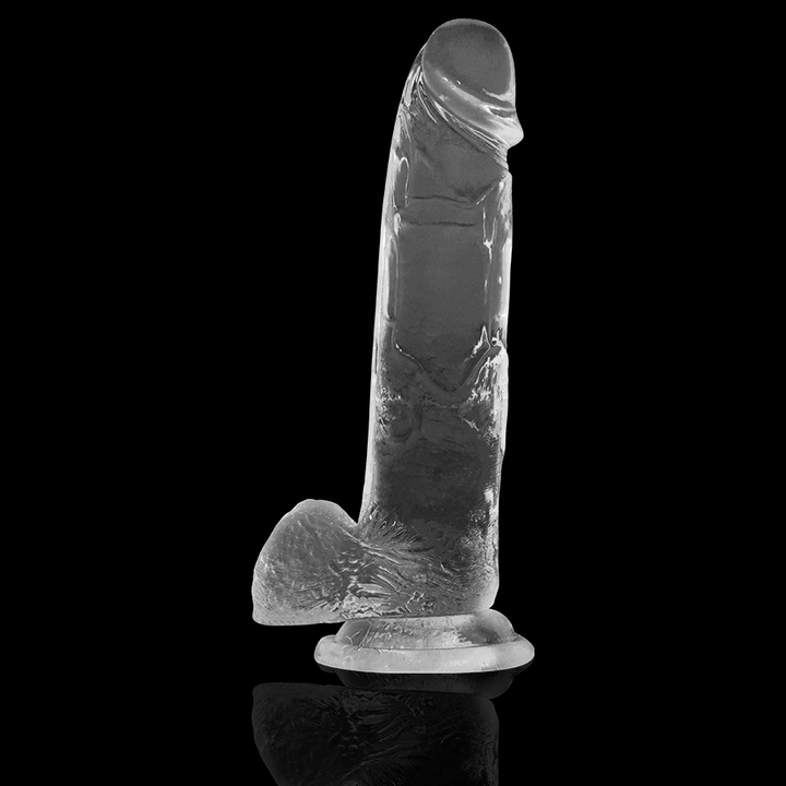 X Ray Clear Cock With Balls 22 CM -O- 4.6 CM — Clear Jelly