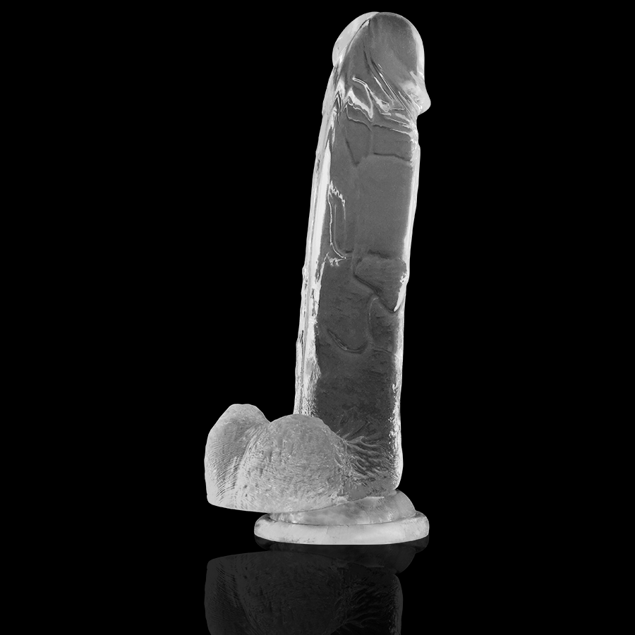 X Ray Clear Cock With Balls 22 CM -O- 4.6 CM — Clear Jelly