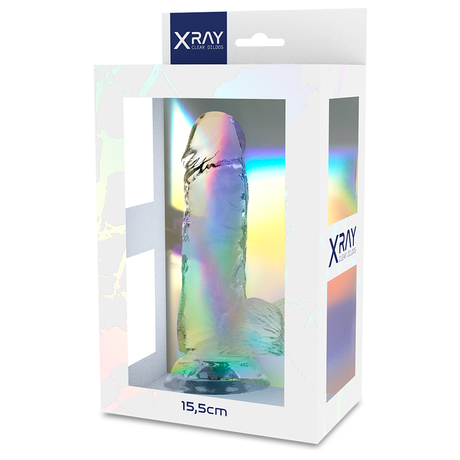 X Ray Clear Cock With Balls 15.5 CM -O- 3.5 CM — Clear Jelly