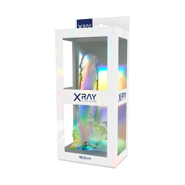 X Ray Clear Cock With Balls 18.5 CM -O- 3.8 CM — Clear Jelly