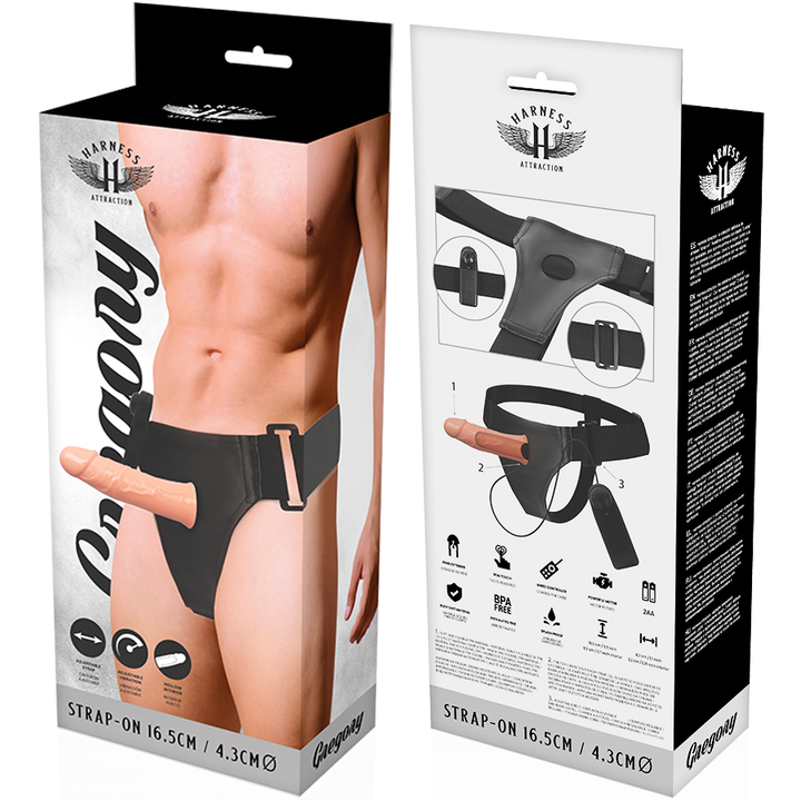 Harness Attraction - Gregory Hollow Rnes With Vibrator 16.5 CM