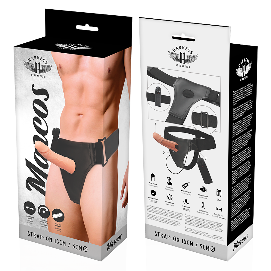 Harness Attraction - Rnes Hollow Frames With Vibrator 15 CM