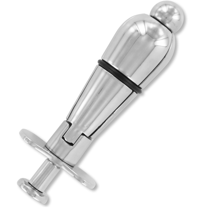 Metal Hard Metal Anal Plug With Lock — Silver / Stainless Steel